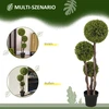 Aosom Dirbtinis buksmedis vazone, plastikas ir cementas, žalias, 115 cm