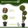 Aosom Dirbtinis buksmedis vazone, plastikas ir cementas, žalias, 115 cm