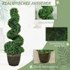 Aosom Dirbtinių buksmedžių topiarijų rinkinys, 2 vnt., su vazonu, 90 cm, žalias