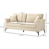 Aosom Dvivietė sofa, lino išvaizdos audinys, smėlio spalvos, 179 x 80 x 89 cm, iki 360 kg