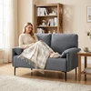 Aosom Dvivietė sofa, pilka, aksomo imitacijos audinys, 127 x 72 x 84 cm