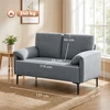 Aosom Dvivietė sofa, pilka, aksomo imitacijos audinys, 127 x 72 x 84 cm