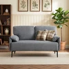 Aosom Dvivietė sofa, pilka, aksomo imitacijos audinys, 127 x 72 x 84 cm