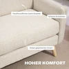 Aosom Dvivietė sofa su aksomo išvaizdos apmušalu, 134 × 71 × 82 cm, smėlio spalvos