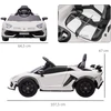 Aosom Elektrinis vaikiškas automobilis Lamborghini Aventador SVJ Roadster, baltas, 107,5 x 64,5 x 47 cm