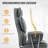Aosom Ergonominė biuro kėdė, minkšta, su kojų atrama, reguliuojama atlošo padėtis, 360° pasukama, tamsiai pilka