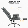 Aosom Ergonominė biuro kėdė, minkšta, su kojų atrama, reguliuojama atlošo padėtis, 360° pasukama, tamsiai pilka