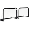 Aosom Futbolo vartų rinkinys, 2 sulankstomi mini vartai, metalinis rėmas, juoda, 90 x 36 x 60 cm
