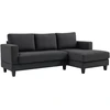Aosom Kampinė sofa, L formos 3 vietų, su šezlongu, pilkai tamsi, 214 x 134 x 87 cm
