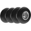 Aosom Karučio ratų komplektas, 4 vnt., juodas, Ø 25,5 cm, guma ir metalas, iki 80 kg