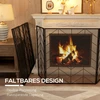 Aosom Kibirkščių apsauga židiniui, sulankstoma, milteliniu būdu dengtas plienas, juoda, 135 x 85 cm