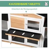 Aosom Kleintierstall with Freigehege with rampe, asfaltinis stogas, eglės mediena, juoda / balta / geltona