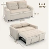 Aosom Kreminė dvivietė ištraukiama sofa-lova su 2 pagalvėmis, 157 × 90 cm