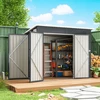 Aosom Metalinis sandėliavimo namelis, tamsiai pilkas, 2,68 m², rakinamas, 234 x 132 x 185 cm