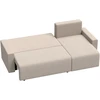 Aosom Miegama kampinė sofa su apverčiama šezlongo dalimi, 3 vietų, smėlio spalvos, 226 x 125 x 86 cm