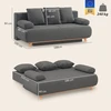 Aosom Miegamoji sofa su reguliuojamu atlošu ir daiktadėže, pilka, 188 x 100 x 84 cm