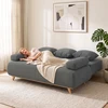 Aosom Miegamoji sofa su reguliuojamu atlošu ir daiktadėže, pilka, 188 x 100 x 84 cm