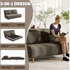 Aosom Miegamoji sofa tamsiai ruda, 2 vietų, su 3 padėčių reguliuojamu atlošu, 141 x 90 x 81 cm