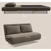Aosom Miegamoji sofa tamsiai ruda, 2 vietų, su 3 padėčių reguliuojamu atlošu, 141 x 90 x 81 cm