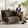 Aosom Miegamoji sofa tamsiai ruda, 2 vietų, su 3 padėčių reguliuojamu atlošu, 141 x 90 x 81 cm