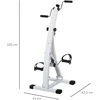 Aosom Mini pedalų treniruoklis rankoms ir kojoms, baltas, plienas/plastikas/EVA, 40 x 42,5 x 100 cm