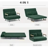 Aosom Minkšta sofa-lova su 2 pagalvėmis, aksomo išvaizdos audinys, žalia, 240 kg