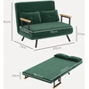 Aosom Minkšta sofa-lova su 2 pagalvėmis, aksomo išvaizdos audinys, žalia, 240 kg