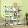 Aosom Modulinė lentynų sistema su 16 atskirų dėžių, surenkama lentyna, „DIY“, juoda + balta