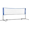 Aosom Nešiojamas badmintono tinklas, reguliuojamas aukštis, sulankstomas, su nešiojimo krepšiu, 3,10 m, juodas/mėlynas