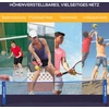 Aosom Nešiojamas badmintono tinklas, reguliuojamas aukštis, sulankstomas, su nešiojimo krepšiu, 3,10 m, juodas/mėlynas