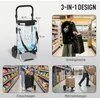 Aosom Pirkinių vežimėlis 3-in-1, sulankstomas, 40 l, juodas, iki 25 kg