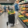 Aosom Pirkinių vežimėlis 3-in-1, sulankstomas, 40 l, juodas, iki 25 kg