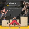 Aosom Plyo box iš medžio, 45 x 40 x 60 cm, natūrali mediena