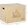 Aosom Plyo box iš medžio, 45 x 40 x 60 cm, natūrali mediena