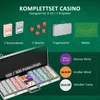 Aosom Pokerio žetonų rinkinys, sidabrinis, 500 žetonų, lagaminas