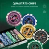 Aosom Pokerio žetonų rinkinys, sidabrinis, 500 žetonų, lagaminas
