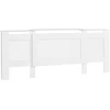Aosom Radiatoriaus gaubtas su lamelėmis, reguliuojamas ilgis 125-201 cm, MDF, baltas