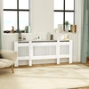 Aosom Radiatoriaus gaubtas su lamelėmis, reguliuojamas ilgis 125-201 cm, MDF, baltas