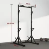 Aosom Reguliuojamas pritūpimų stovas su skersiniu ir svorių laikikliais, iki 200 kg, juodas