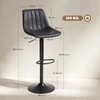 Aosom Reguliuojamos baro kėdės su atlošu ir pakoju, 2 vnt., 59–80 cm, juodos