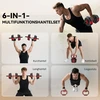 Aosom Reguliuojamų hantelių rinkinys 6-in-1, raudonas, 15 kg