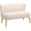 Aosom Retro dizaino 2 vietų sofa, kreminė balta, 117 x 56,5 x 77 cm
