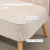 Aosom Retro dizaino 2 vietų sofa, kreminė balta, 117 x 56,5 x 77 cm