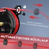 Aosom Sieninis sodo žarnos ritė, automatinis susitraukimas, 20 bar, 15+1 m žarna, metalas, juoda ir raudona