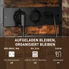 Aosom Šoninis staliukas su įkrovimo stotele, 2 lygiai, USB jungtys, 60 x 29,8 x 58,5 cm, rustikinė ruda