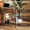 Aosom Šoninis staliukas su įkrovimo stotele, 2 lygiai, USB jungtys, 60 x 29,8 x 58,5 cm, rustikinė ruda