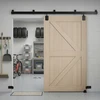 Aosom Stumdomų durų furnitūros komplektas, 244 cm, juodas