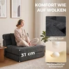 Aosom Sulankstoma grindų kėdė-lova 2 viename, tamsiai pilka, 100 x 76 x 62 cm