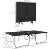 Aosom Sulankstomas stalo teniso stalas, 8 ratai, MDF, plieno rėmas, juodas, 274 x 152,5 x 76 cm