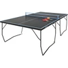 Aosom Sulankstomas stalo teniso stalas, 8 ratai, MDF, plieno rėmas, juodas, 274 x 152,5 x 76 cm